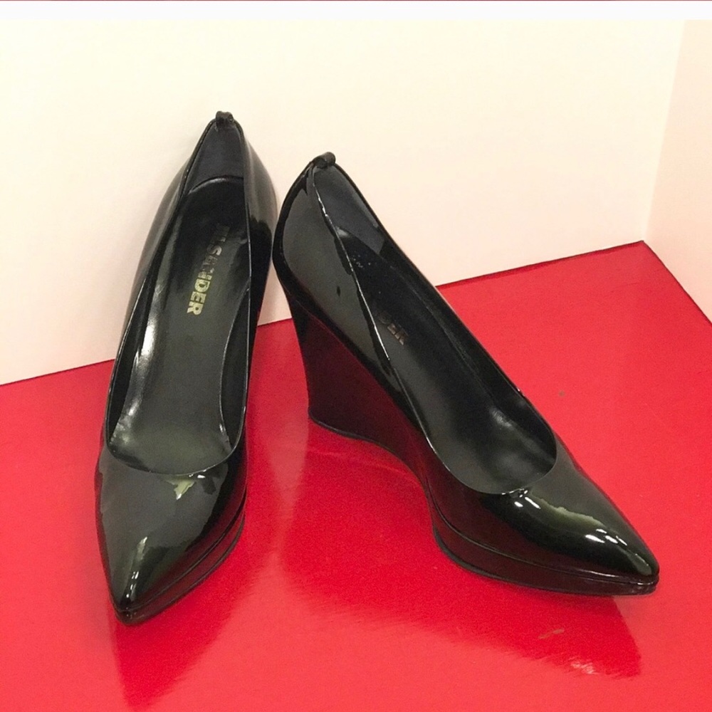 Jil Sander Patent Leather Platform Wedges EUC 38.5